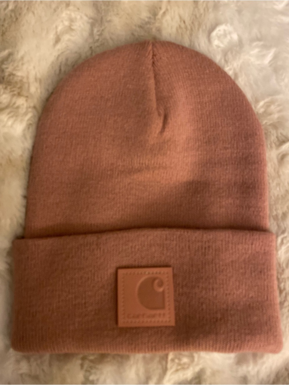 Carhartt Cuffed Knit Beanie in Mauve Pink